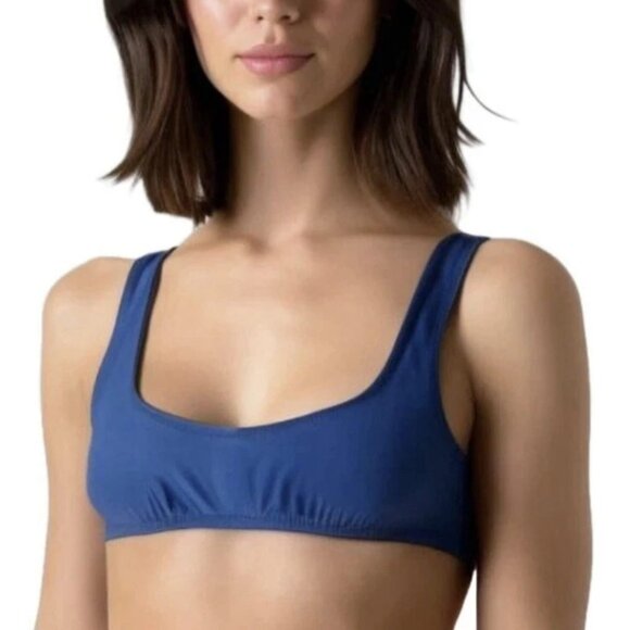 J. Crew Other - J Crew Heritage Scoop Neck Bikini Top‎ Small Harbor View Blue Swim Suit BX611